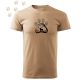 Hímzett Bulldog mancsban mintás Férfi-unisex póló - Homok