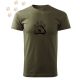 Hímzett Dalmata mancsban mintás Férfi-unisex póló - Khaki