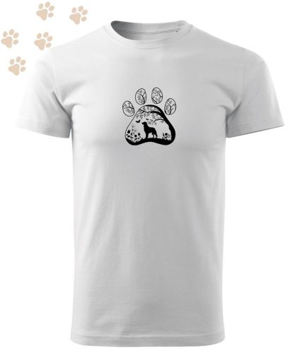 Hímzett Golden Retriever mancsban mintás Férfi-unisex póló - Fehér