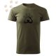 Hímzett Szamojéd mancsban mintás Férfi-unisex póló - Khaki
