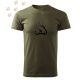 Hímzett Vizsla mancsban mintás Férfi-unisex póló - Khaki