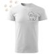 Hímzett Bichon Frise vonalrajz mintás Férfi-unisex póló - Fehér