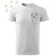 Hímzett Border Collie vonalrajz mintás Férfi-unisex póló - Fehér