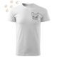 Hímzett Boston Terrier vonalrajz mintás Férfi-unisex póló - Fehér