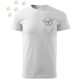 Hímzett Bulldog vonalrajz mintás Férfi-unisex póló - Fehér
