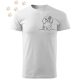 Hímzett Cavalier King Charles Spániel vonalrajz mintás Férfi-unisex póló - Fehér