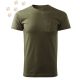 Hímzett Csivava vonalrajz mintás Férfi-unisex póló - Khaki