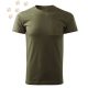 Hímzett Mopsz vonalrajz mintás Férfi-unisex póló - Khaki