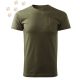 Hímzett Német Dog vonalrajz mintás Férfi-unisex póló - Khaki