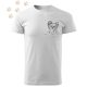 Hímzett Yorkshire Terrier vonalrajz mintás Férfi-unisex póló - Fehér