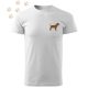 Hímzett Beagle sziluett mintás Férfi-unisex póló - Fehér