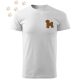 Hímzett Bichon Frise sziluett mintás Férfi-unisex póló - Fehér