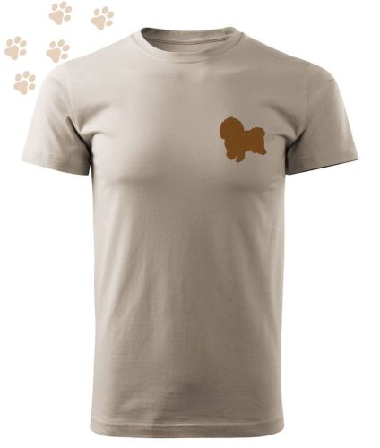 Hímzett Bolognese sziluett mintás Férfi-unisex póló - Drappos Szürke