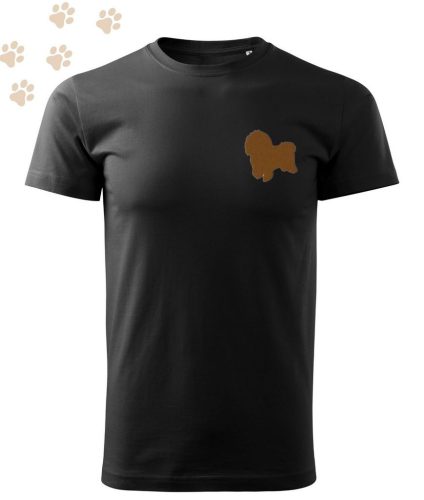 Hímzett Bolognese sziluett mintás Férfi-unisex póló - Fekete