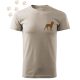 Hímzett Boston Terrier sziluett mintás Férfi-unisex póló - Drappos Szürke