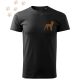 Hímzett Boston Terrier sziluett mintás Férfi-unisex póló - Fekete
