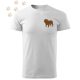 Hímzett Bulldog sziluett mintás Férfi-unisex póló - Fehér