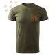Hímzett Bullmasztiff sziluett mintás Férfi-unisex póló - Khaki