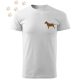 Hímzett Bullterrier sziluett mintás Férfi-unisex póló - Fehér
