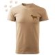 Hímzett Bullterrier sziluett mintás Férfi-unisex póló - Homok