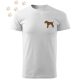 Hímzett Foxterrier sziluett mintás Férfi-unisex póló - Fehér