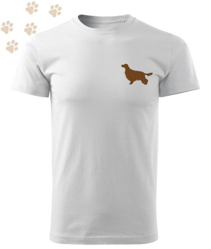 Hímzett Golden Retriever sziluett mintás Férfi-unisex póló - Fehér