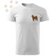 Hímzett Szibériai Husky sziluett mintás Férfi-unisex póló - Fehér