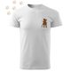 Hímzett Jack Russel sziluett mintás Férfi-unisex póló - Fehér