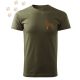 Hímzett Német Dog sziluett mintás Férfi-unisex póló - Khaki