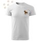 Hímzett Pitbull sziluett mintás Férfi-unisex póló - Fehér
