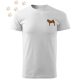 Hímzett Shiba Inu sziluett mintás Férfi-unisex póló - Fehér