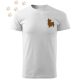 Hímzett Yorkshire Terrier sziluett mintás Férfi-unisex póló - Fehér