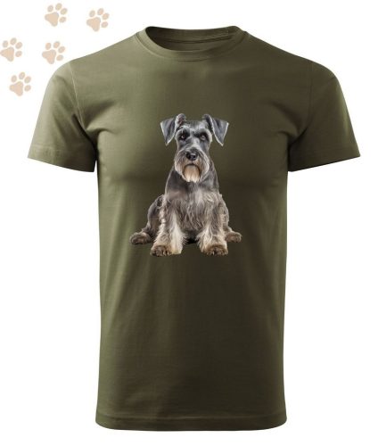 Közép schnauzer (05) mintás Férfi-unisex póló - Több színben