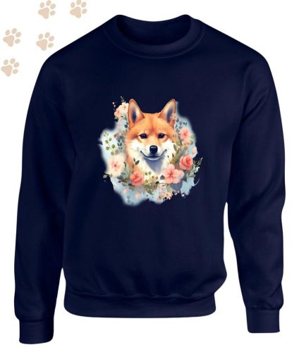 Shiba Inu (08) mintás kereknyakú pulóver - Több színben