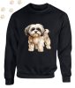 Shih Tzu (01) mintás kereknyakú pulóver - Több színben