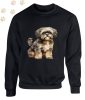 Shih Tzu (02) mintás kereknyakú pulóver - Több színben