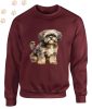 Shih Tzu (02) mintás kereknyakú pulóver - Több színben