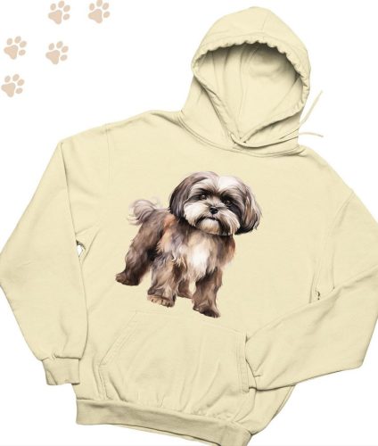 Shih Tzu (03) mintás kapucnis pulóver - Több színben