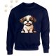 Shih Tzu (05) mintás kereknyakú pulóver - Több színben
