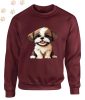 Shih Tzu (05) mintás kereknyakú pulóver - Több színben