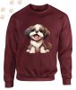 Shih Tzu (06) mintás kereknyakú pulóver - Több színben