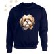 Shih Tzu (16) mintás kereknyakú pulóver - Több színben