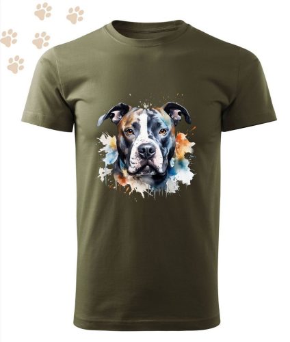 Staffordshire Terrier (06) mintás Férfi-unisex póló - Több színben