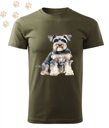 Törpe Schnauzer (04) mintás Férfi-unisex póló - Több színben