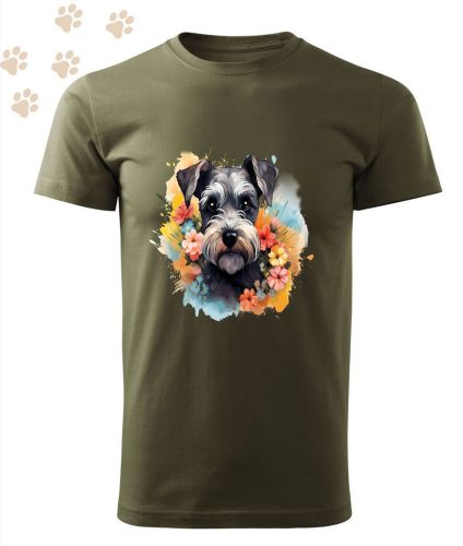 Törpe Schnauzer (11) mintás Férfi-unisex póló - Több színben