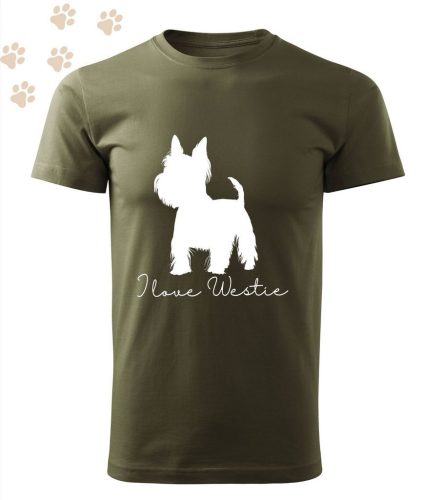 Westie (02) mintás Férfi-unisex póló - Több színben