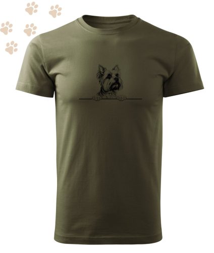 Yorkshire Terrier (1) vonalmintás Férfi-unisex póló - Több színben